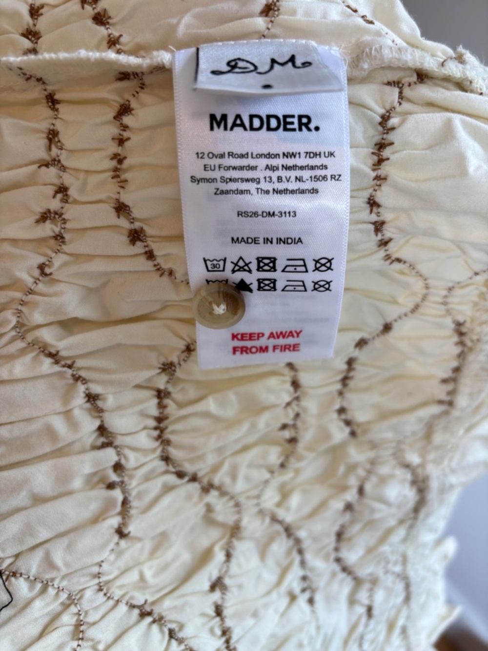 Damson Madder Cream Elliana Smocked Cardi Small NWOT - Picture 5 of 5